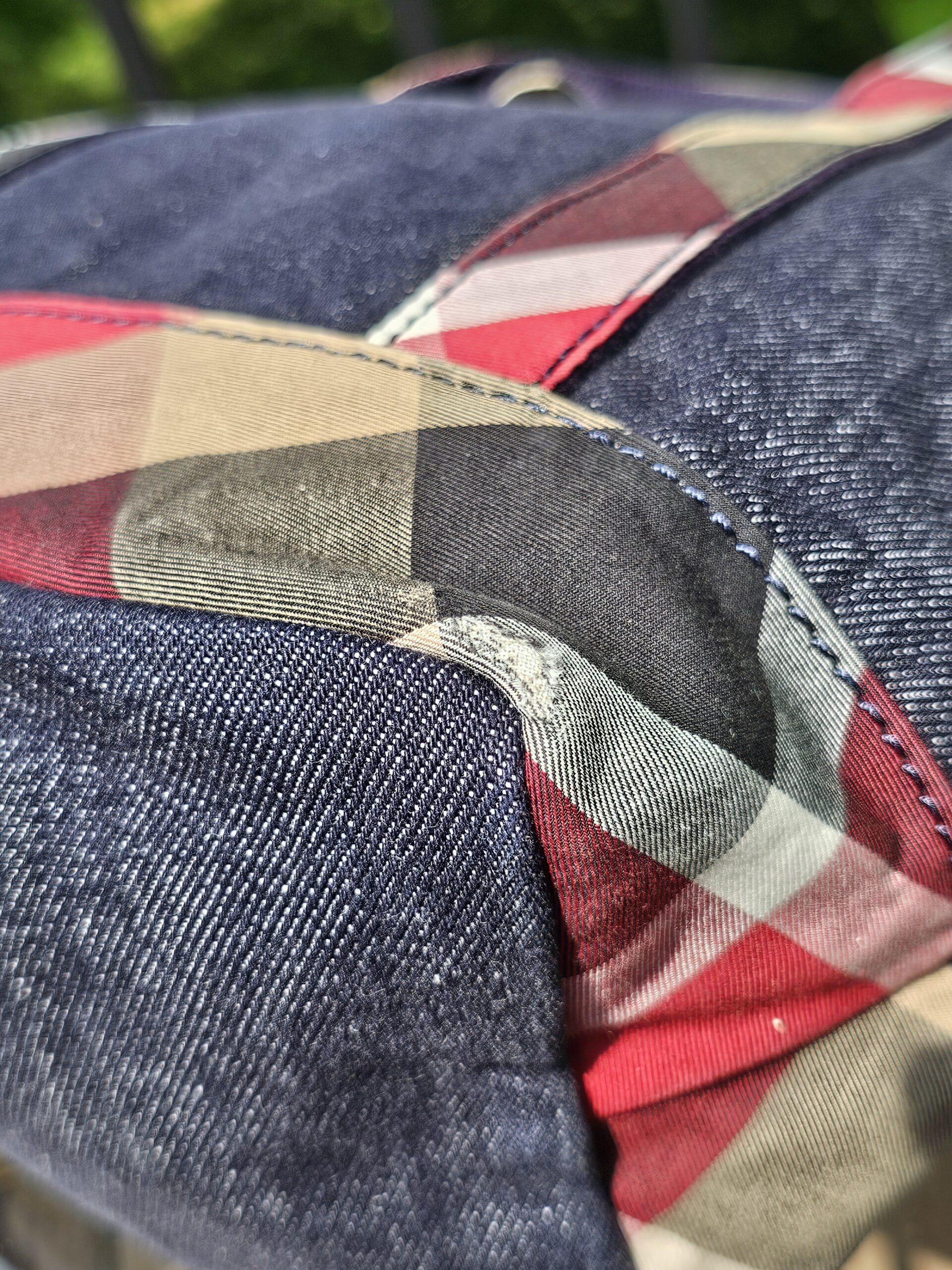 Small nova check denim tote - Image 10