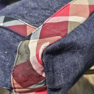 Small nova check denim tote - Image 11