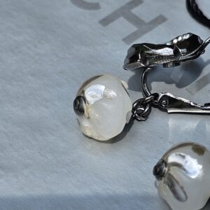 Chanel Crystal CC Baroque Pearl Swing Earrings | Gunmetal Ruthenium Finish | 2017 Collection | A17B - Image 10
