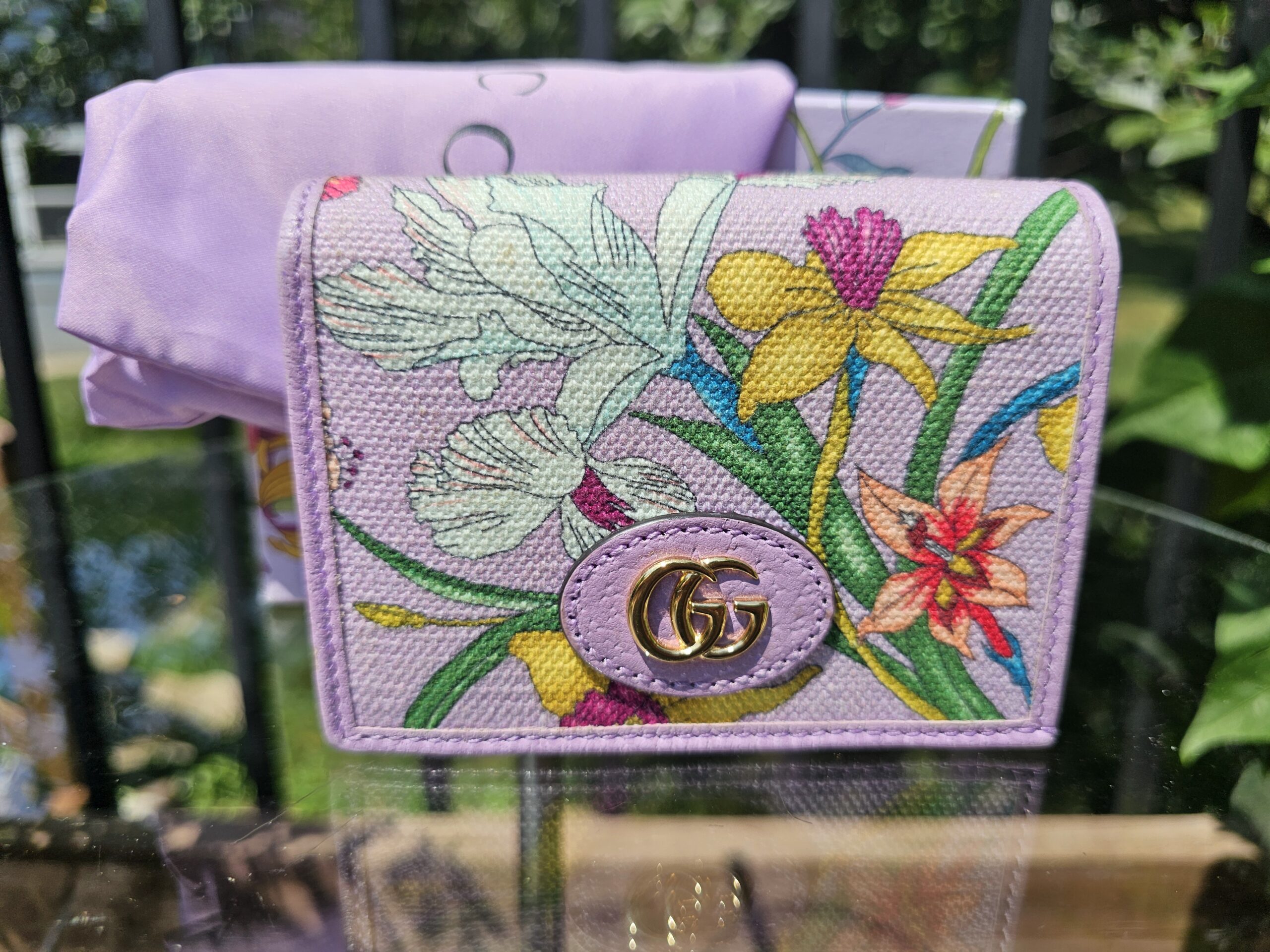 Gucci Flora GG Card Case Wallet – Lavender (Limited Edition)