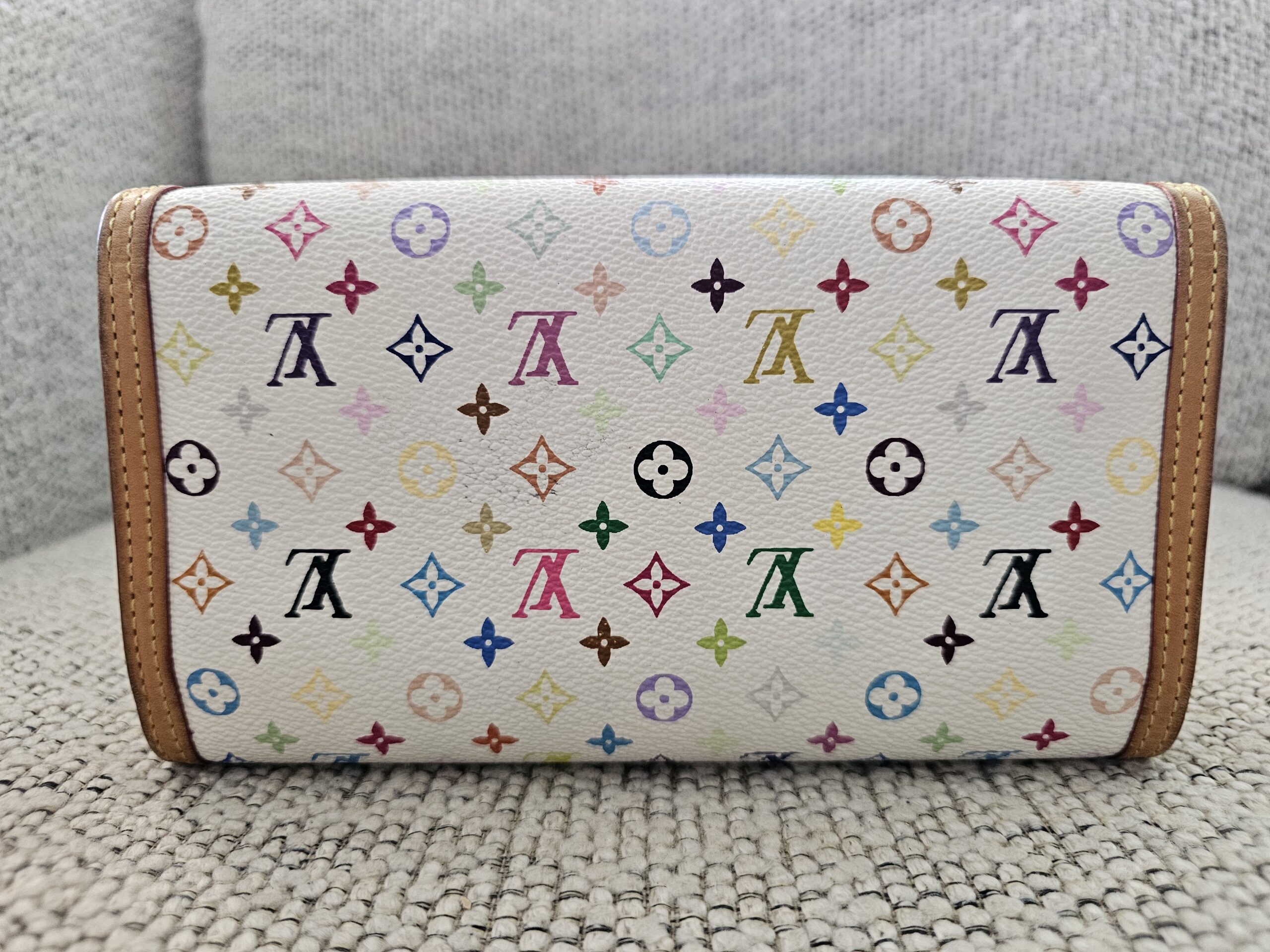Louis Vuitton Monogram Multicolor International Wallet White | Takashi Murakami | TH0095 - Image 3