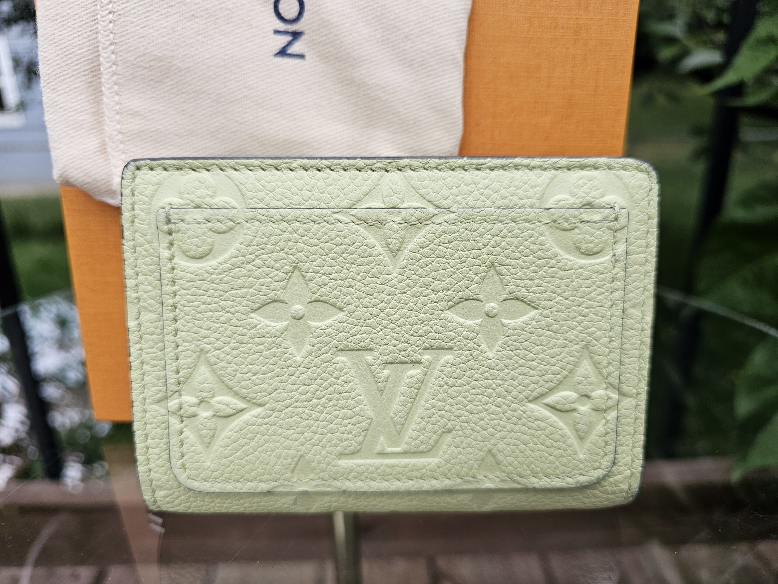Louis Vuitton Clea Wallet Monogram Empreinte Leather Green Tea | Authentic LV Wallet