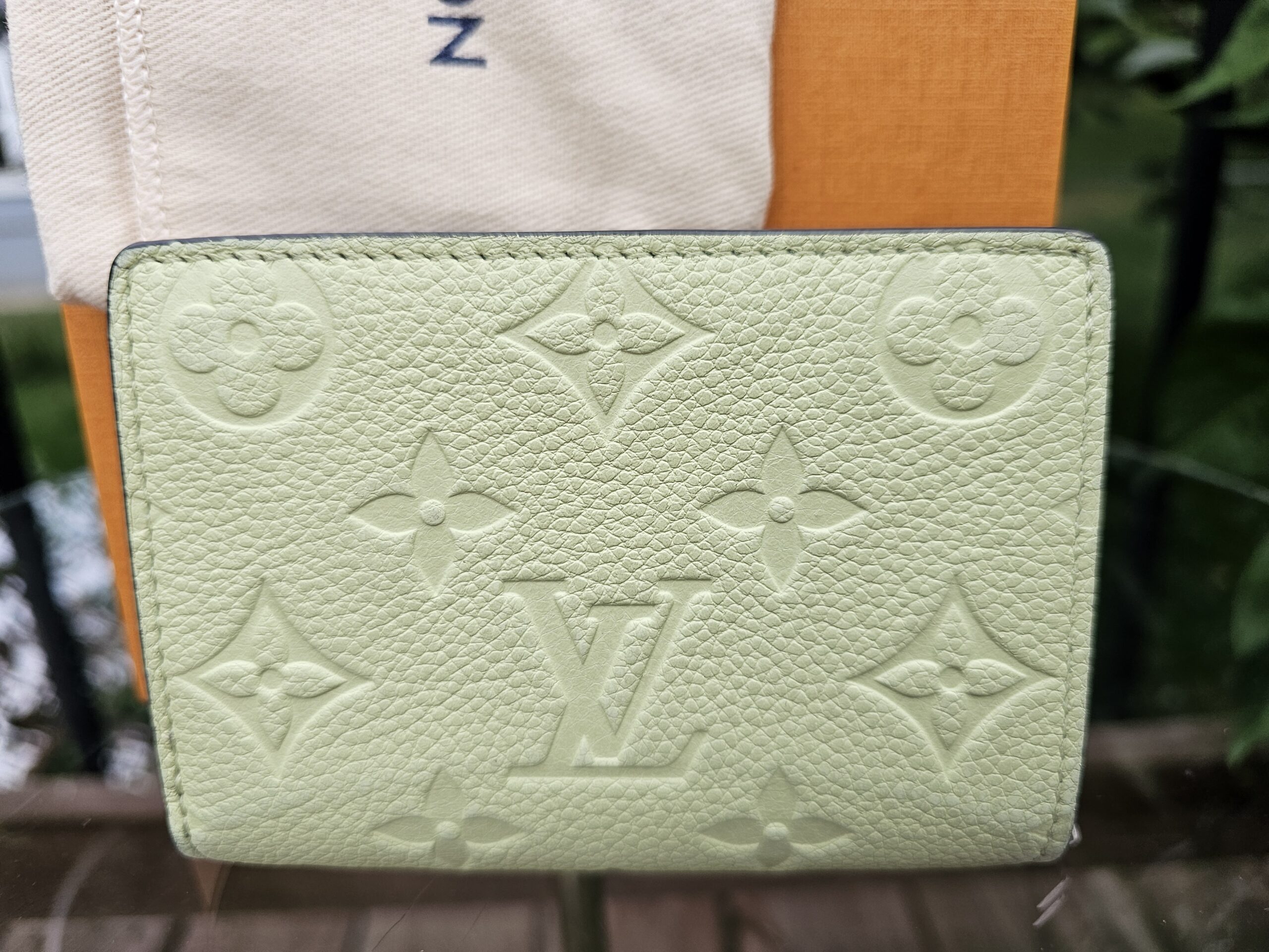 Louis Vuitton Clea Wallet Monogram Empreinte Leather Green Tea | Authentic LV Wallet - Image 3
