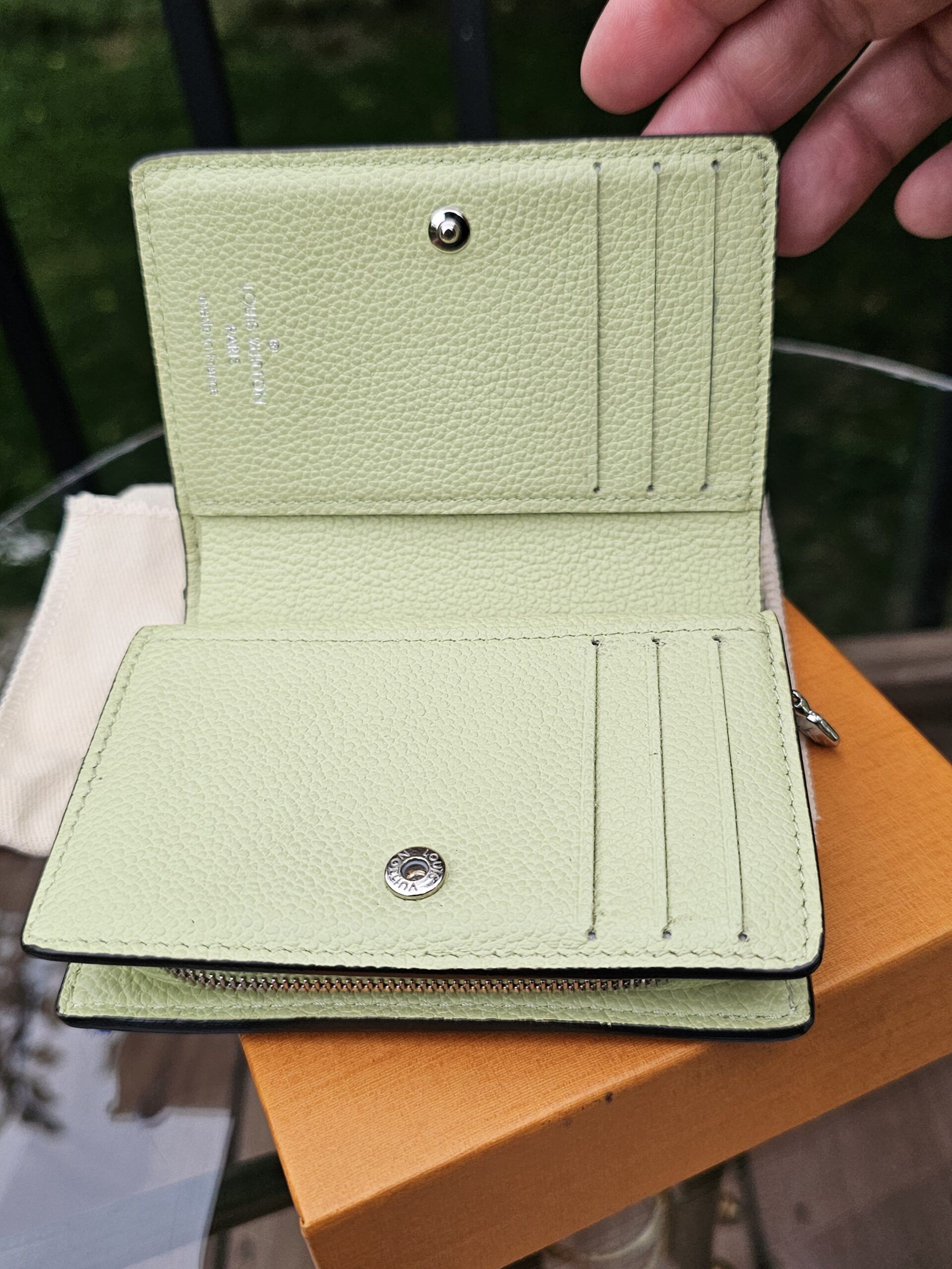 Louis Vuitton Clea Wallet Monogram Empreinte Leather Green Tea | Authentic LV Wallet - Image 7