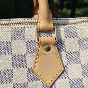 Louis Vuitton Speedy 25 Damier Azur Handbag | Authentic Designer Top Handle | Made in France | 2007 - Image 11