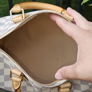 Louis Vuitton Speedy 25 Damier Azur Handbag | Authentic Designer Top Handle | Made in France | 2007 - Image 21
