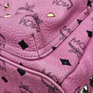 Authentic MCM Visetos Pink Backpack | Adjustable Straps | Entrupy COA - Image 10