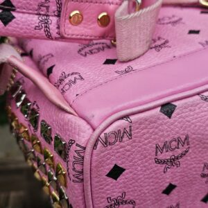 Authentic MCM Visetos Pink Backpack | Adjustable Straps | Entrupy COA - Image 13