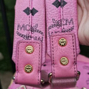 Authentic MCM Visetos Pink Backpack | Adjustable Straps | Entrupy COA - Image 15