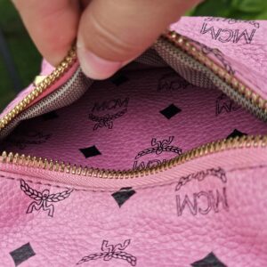 Authentic MCM Visetos Pink Backpack | Adjustable Straps | Entrupy COA - Image 17