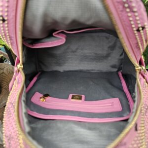 Authentic MCM Visetos Pink Backpack | Adjustable Straps | Entrupy COA - Image 18