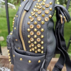MCM Monogram Backpack Black Visetos Leather Trim | Authentic Designer Backpack - Image 5