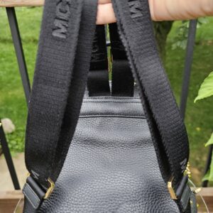 MCM Monogram Backpack Black Visetos Leather Trim | Authentic Designer Backpack - Image 7