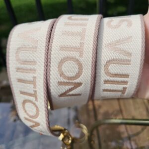 Louis Vuitton Jacquard Bandoulière Adjustable Shoulder Strap Beige Cream | Gold Hardware | Authentic - Image 3