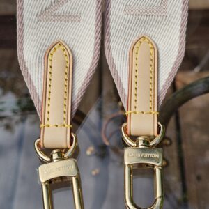 Louis Vuitton Jacquard Bandoulière Adjustable Shoulder Strap Beige Cream | Gold Hardware | Authentic - Image 4