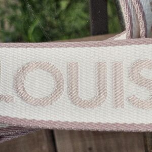 Louis Vuitton Jacquard Bandoulière Adjustable Shoulder Strap Beige Cream | Gold Hardware | Authentic - Image 8