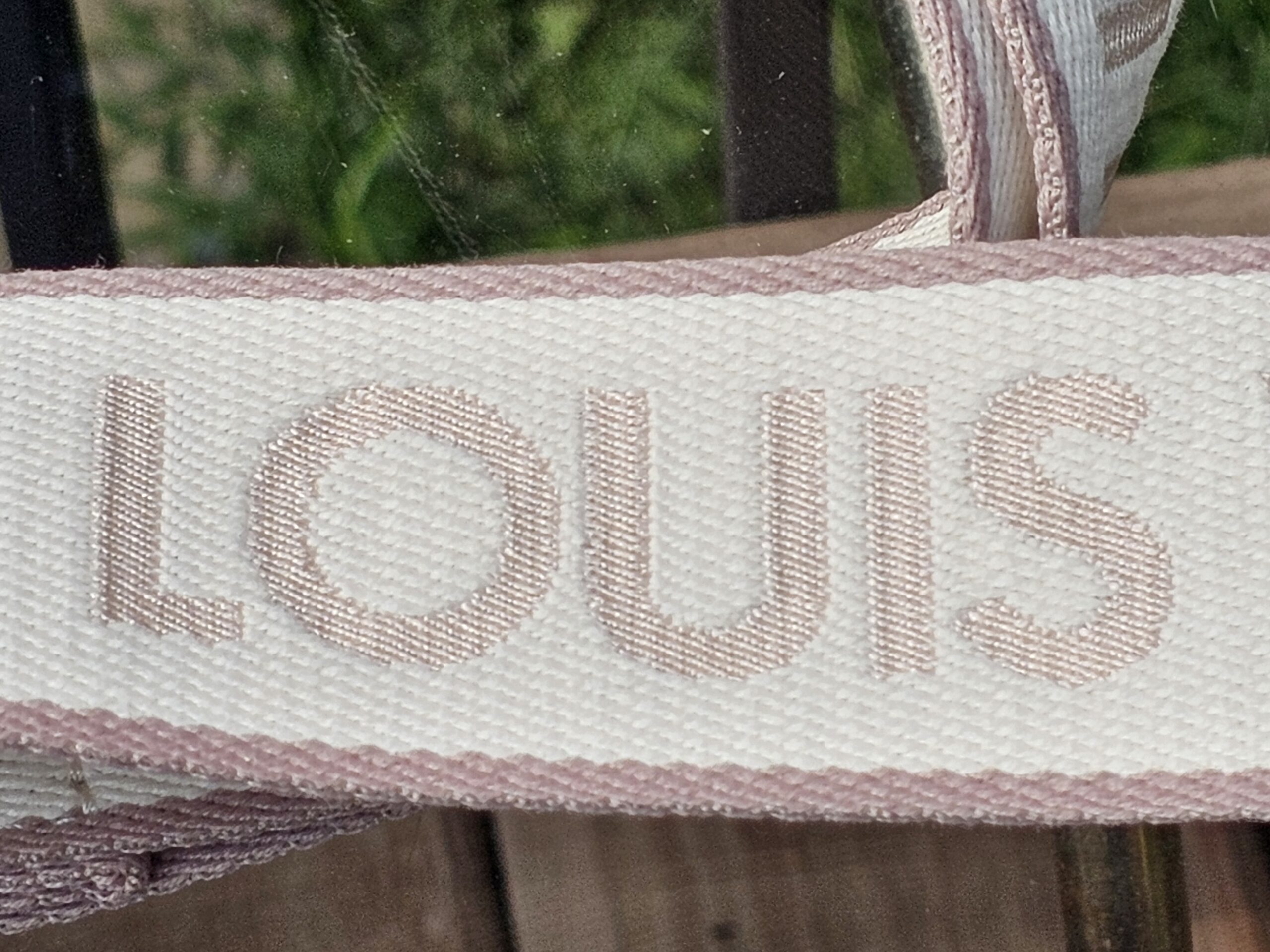 Louis Vuitton Jacquard Bandoulière Adjustable Shoulder Strap Beige Cream | Gold Hardware | Authentic - Image 8
