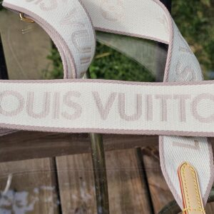 Louis Vuitton Jacquard Bandoulière Adjustable Shoulder Strap Beige Cream | Gold Hardware | Authentic - Image 9