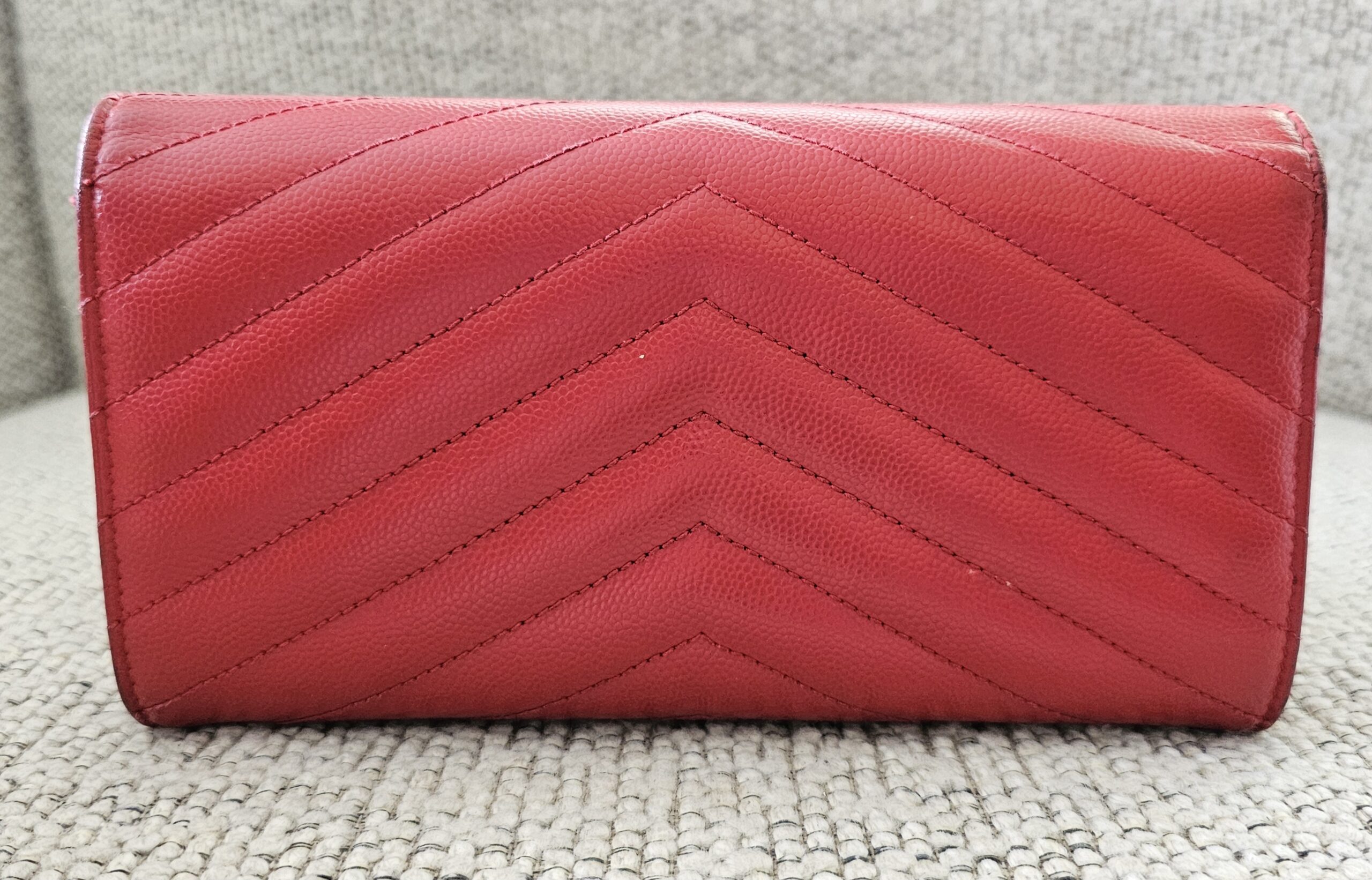 Saint Laurent YSL Cassandre Red Wallet - Image 3