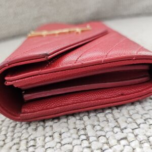 Saint Laurent YSL Cassandre Red Wallet - Image 4