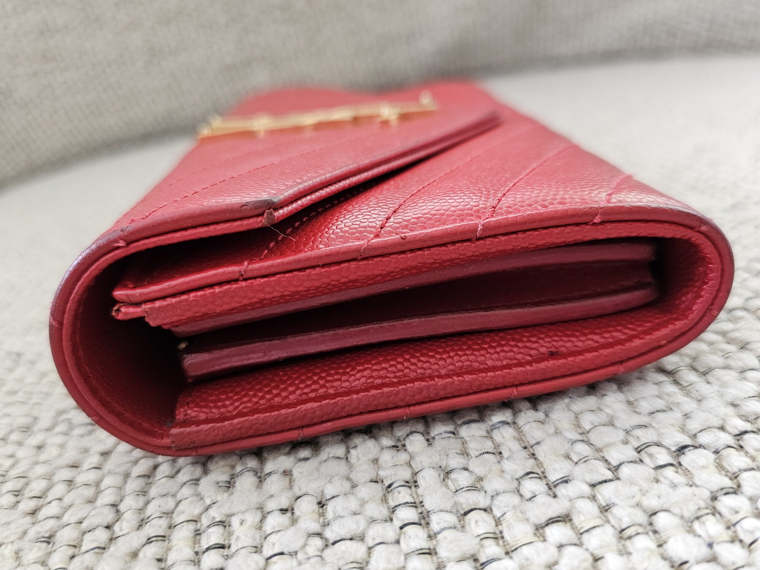 Saint Laurent YSL Cassandre Red Wallet - Image 4