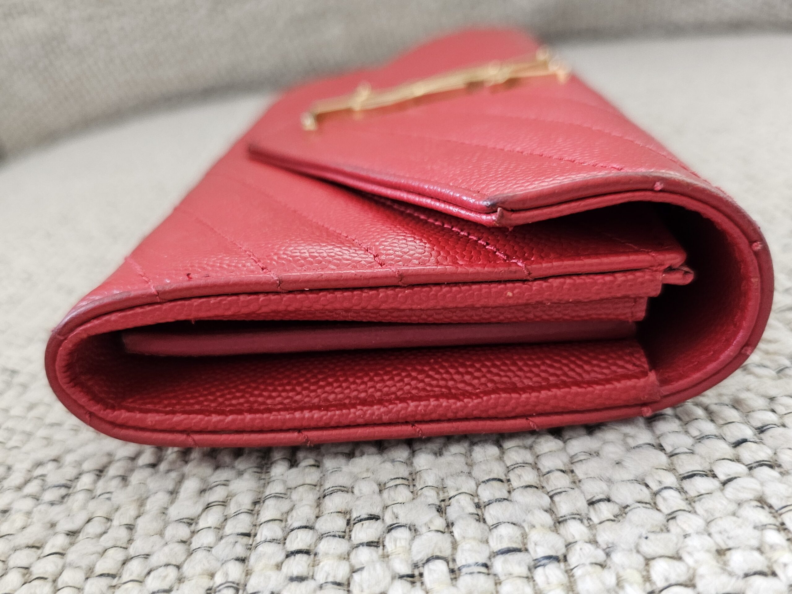 Saint Laurent YSL Cassandre Red Wallet - Image 5