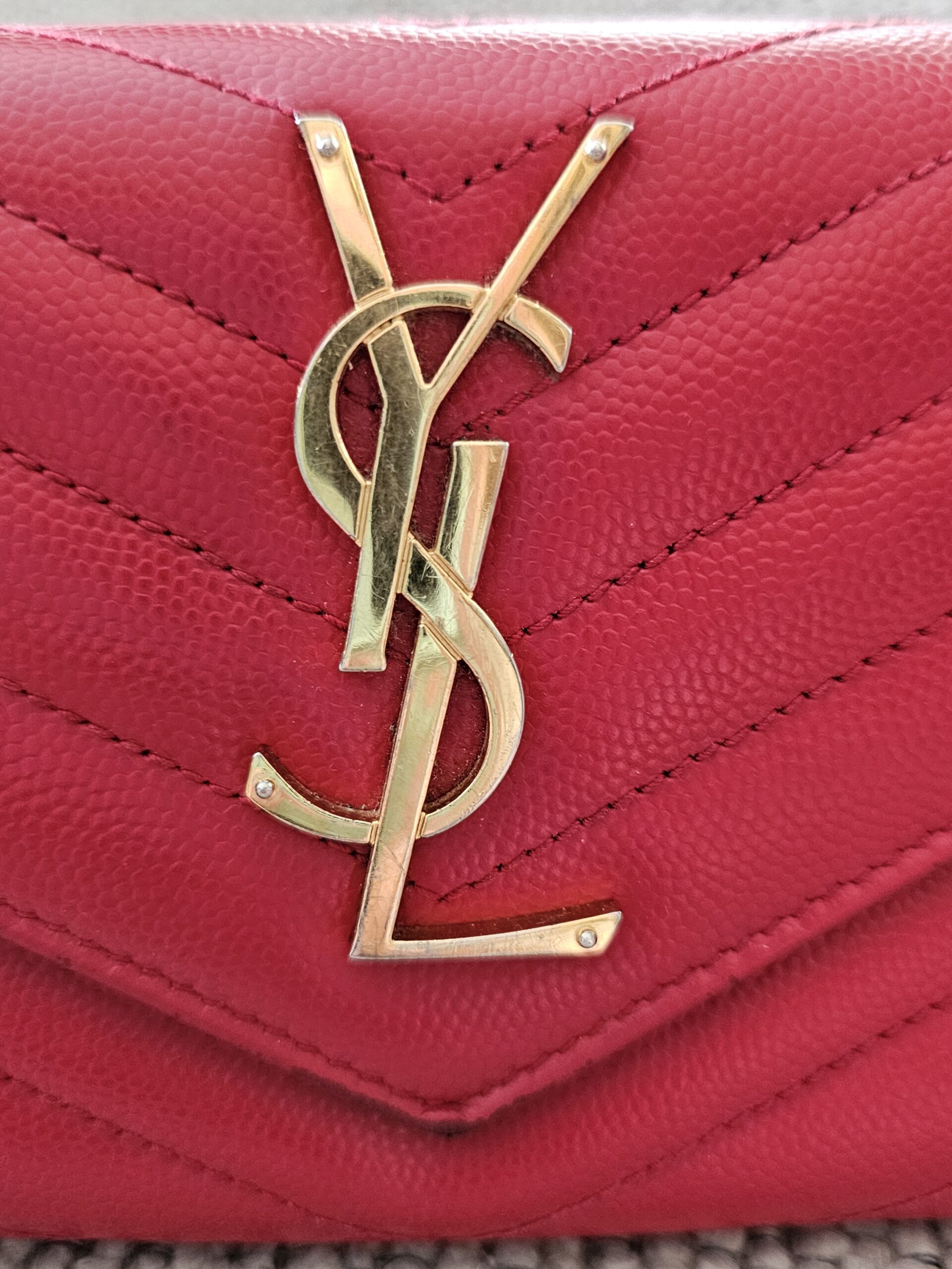 Saint Laurent YSL Cassandre Red Wallet - Image 6