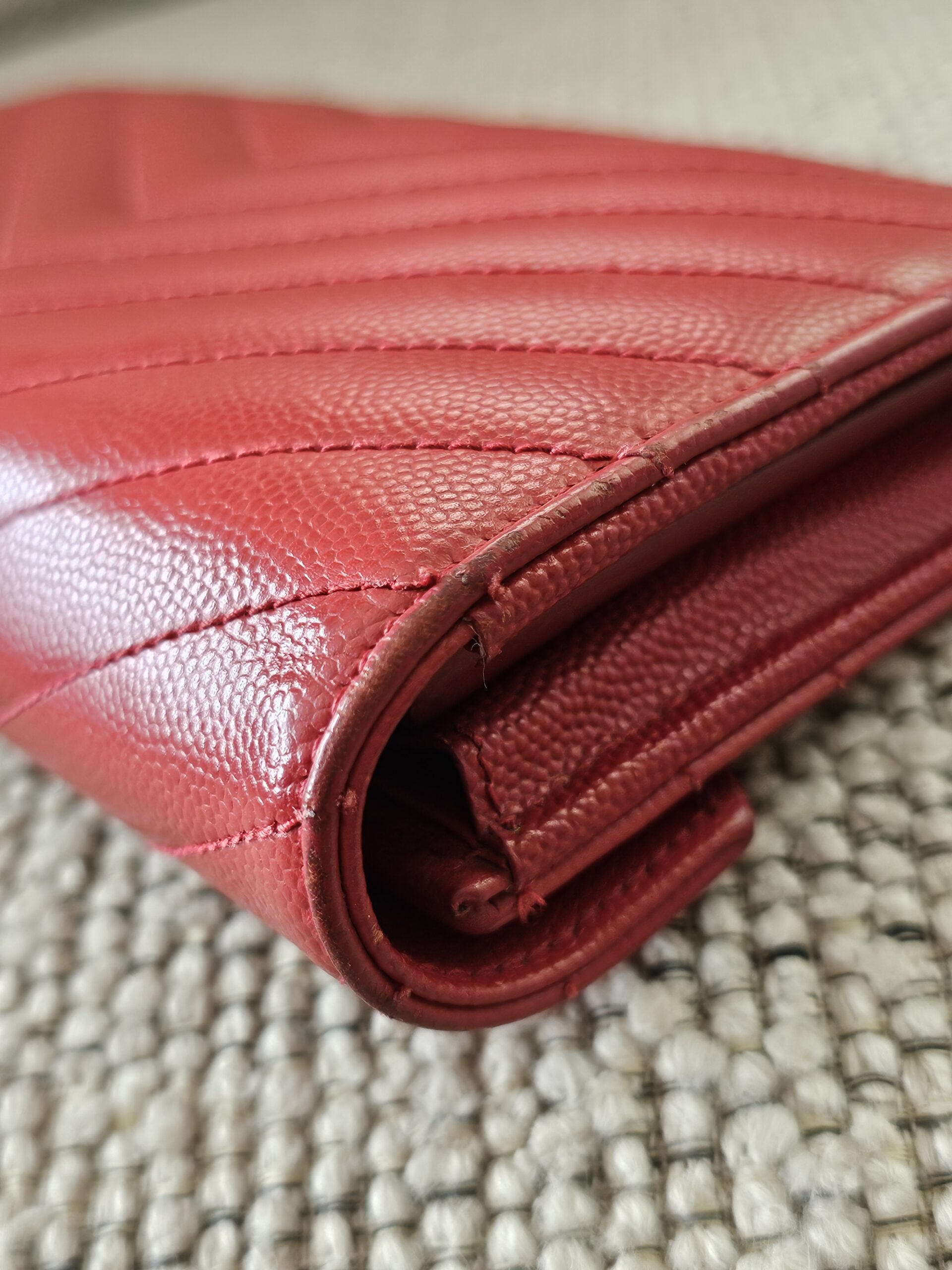 Saint Laurent YSL Cassandre Red Wallet - Image 7