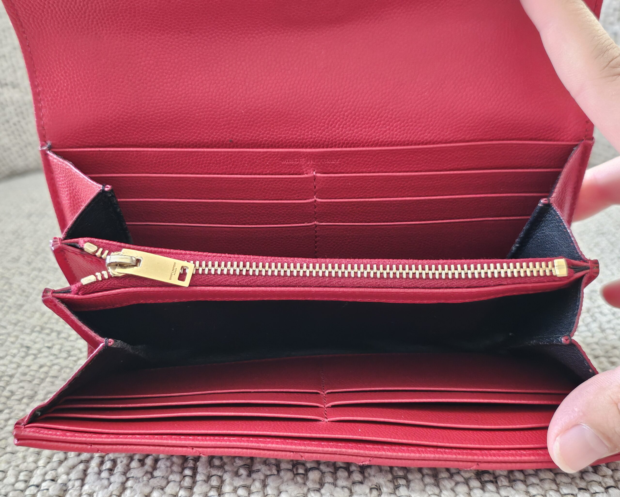 Saint Laurent YSL Cassandre Red Wallet - Image 8