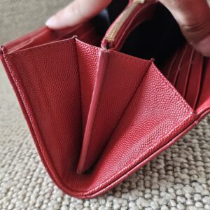 Saint Laurent YSL Cassandre Red Wallet - Image 12