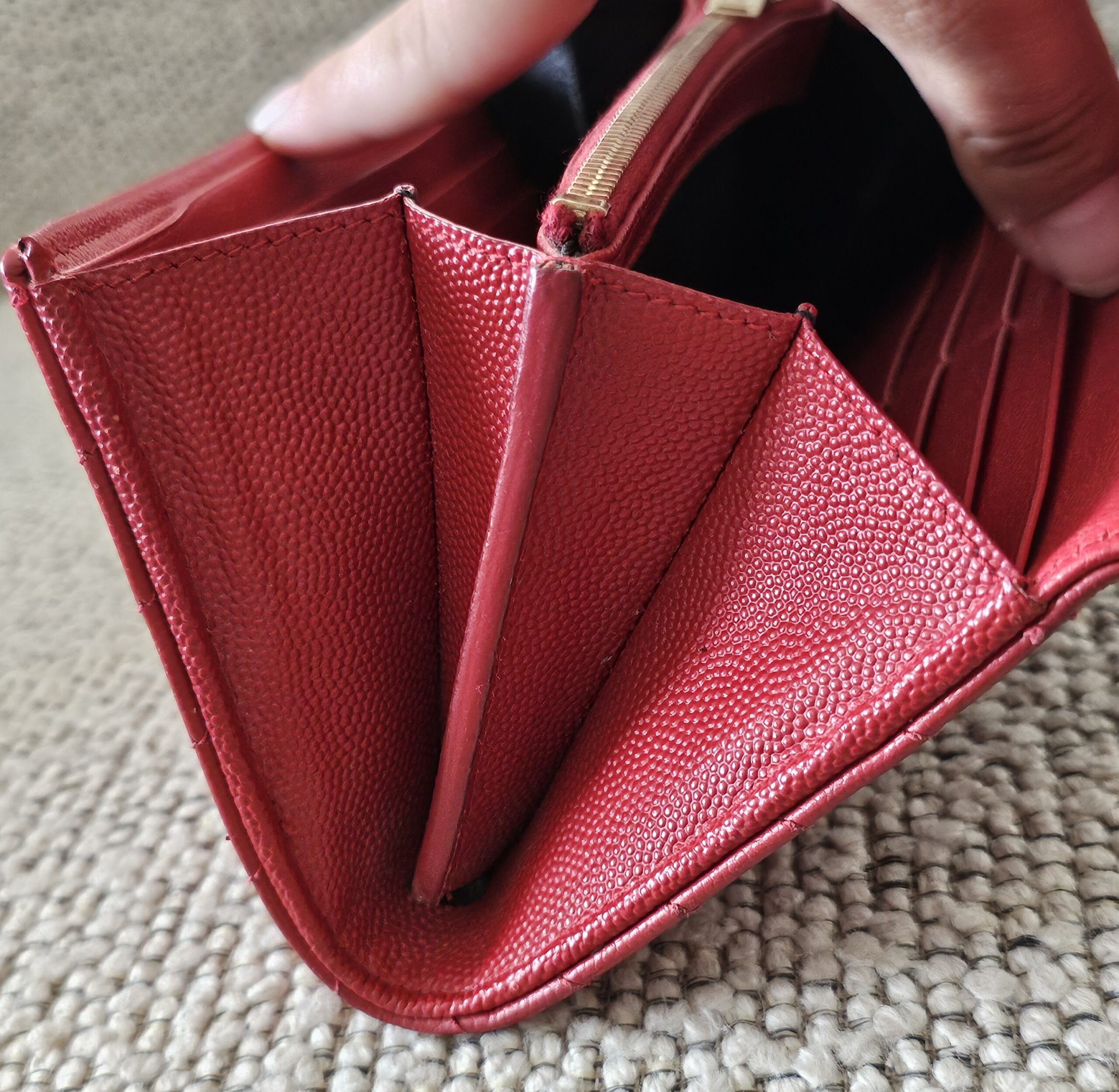 Saint Laurent YSL Cassandre Red Wallet - Image 12