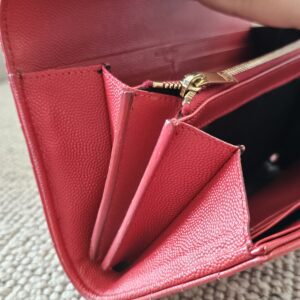 Saint Laurent YSL Cassandre Red Wallet - Image 13
