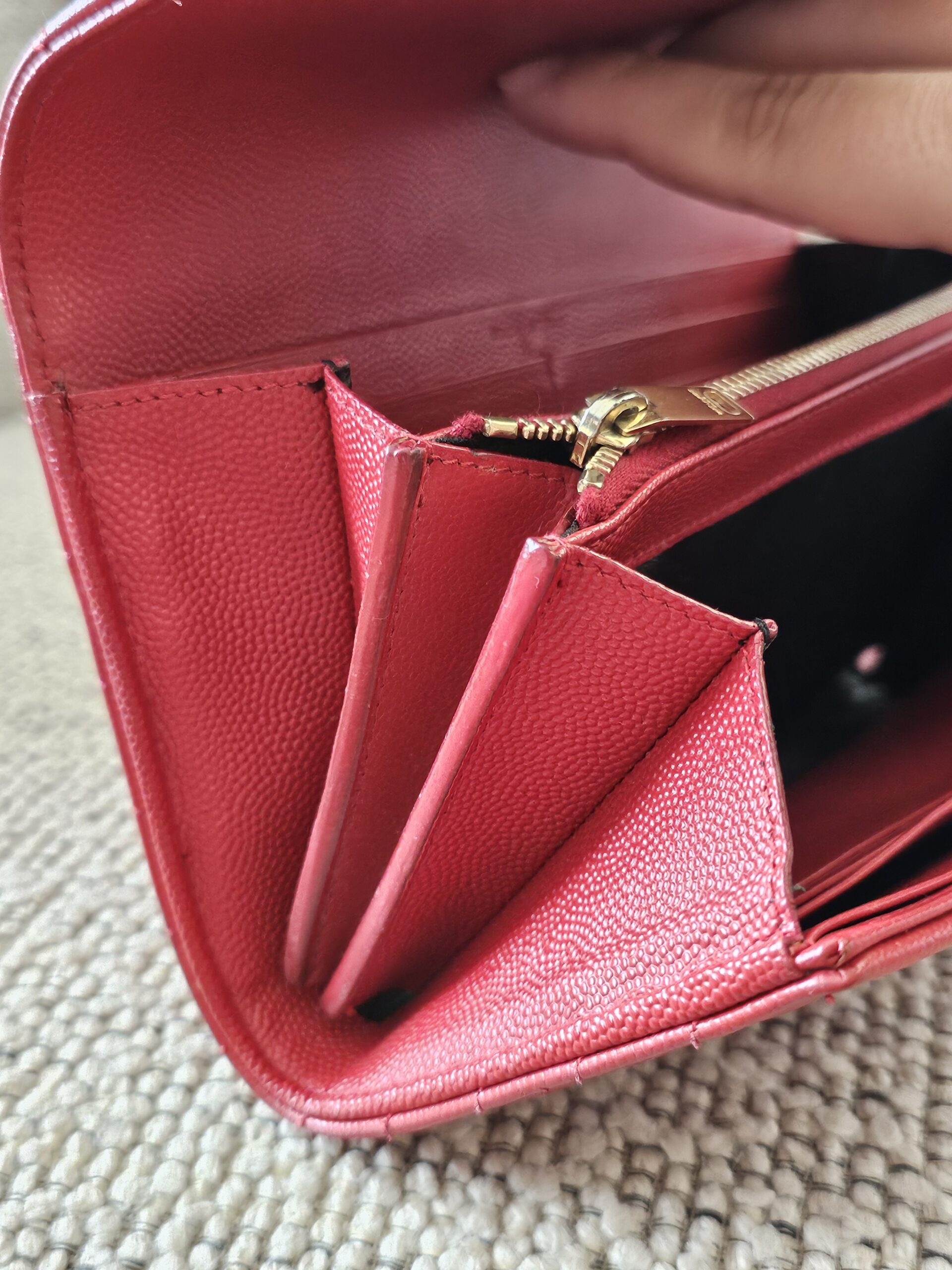 Saint Laurent YSL Cassandre Red Wallet - Image 13