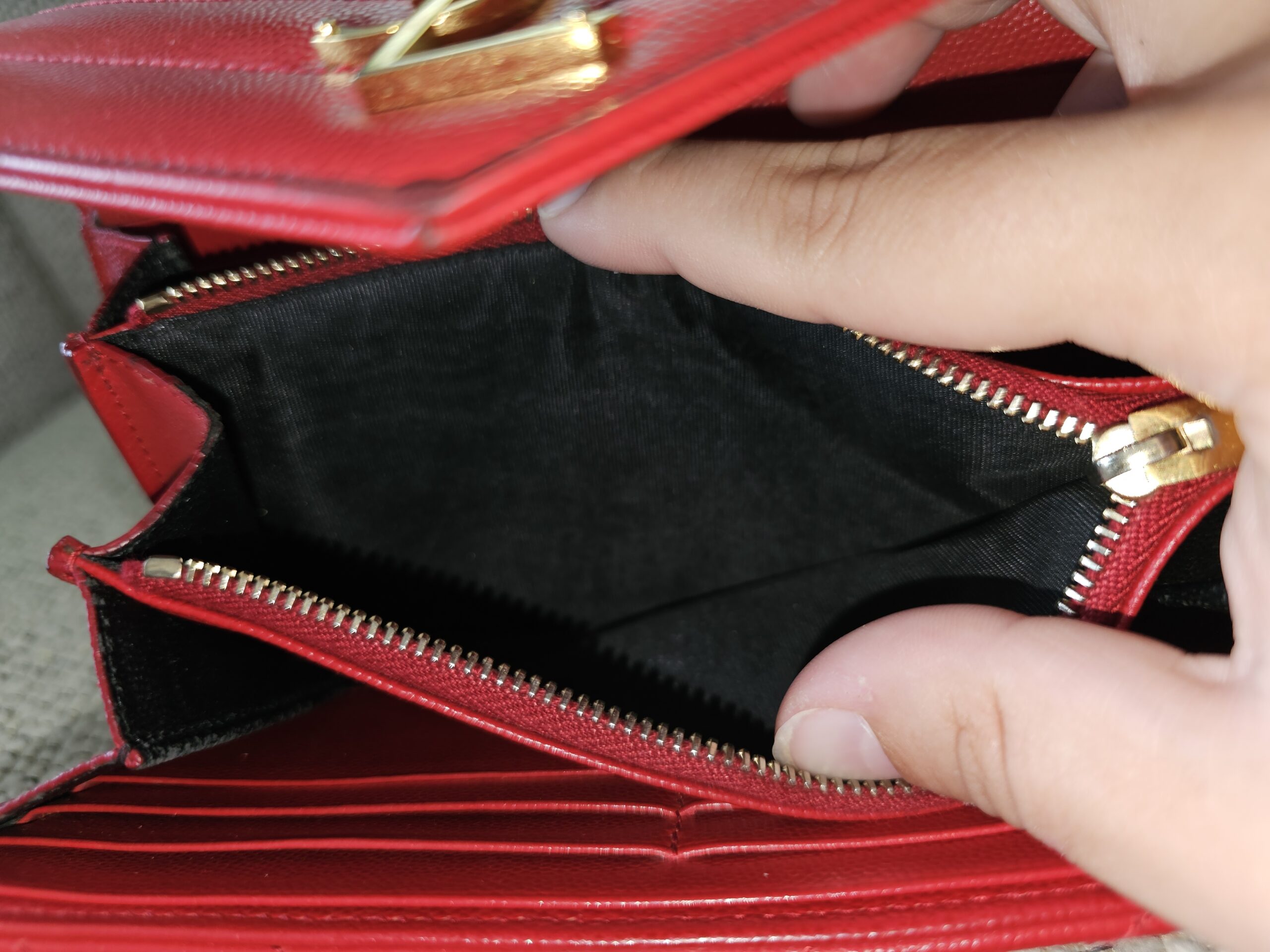 Saint Laurent YSL Cassandre Red Wallet - Image 15