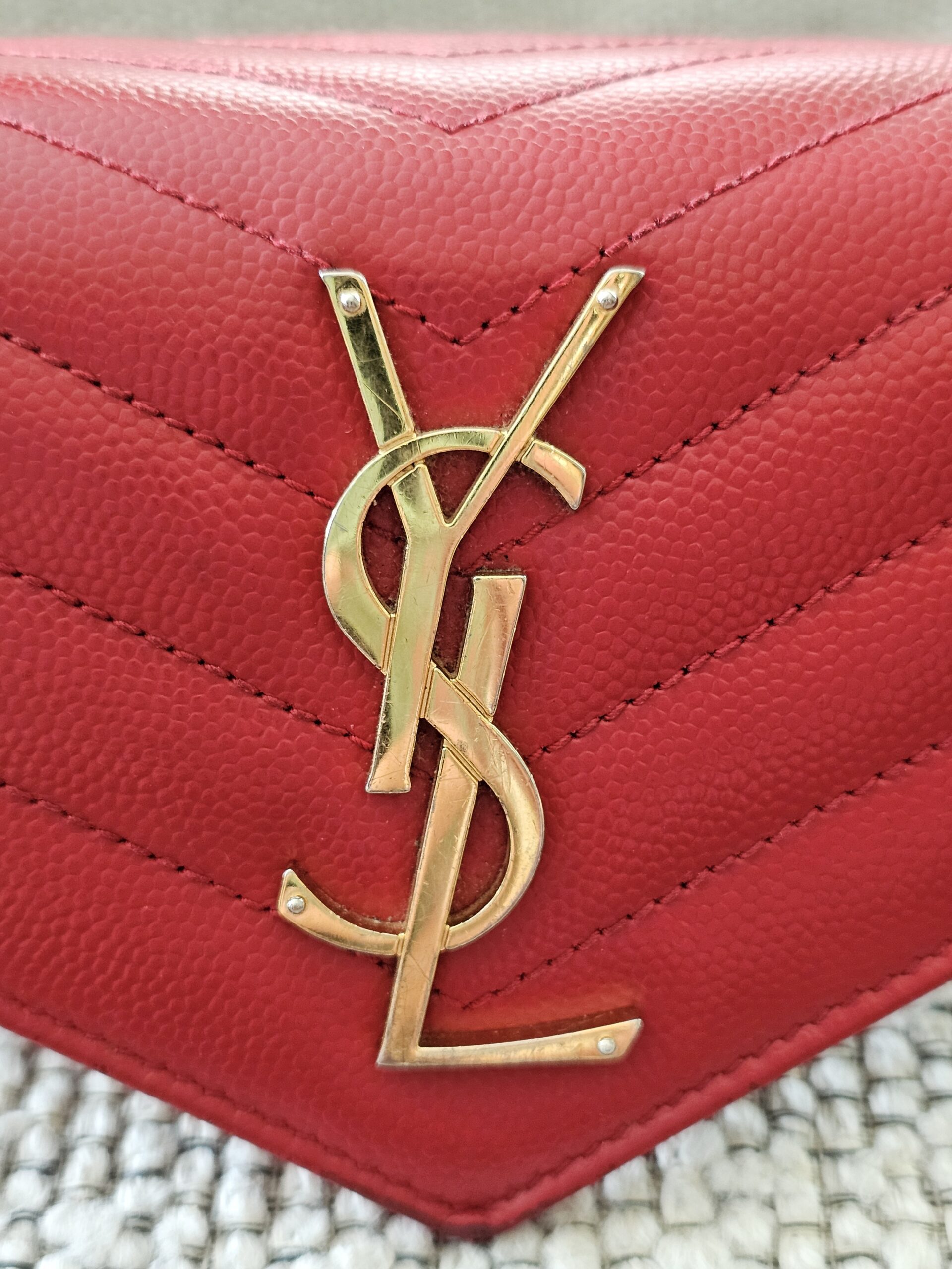 Saint Laurent YSL Cassandre Red Wallet - Image 16