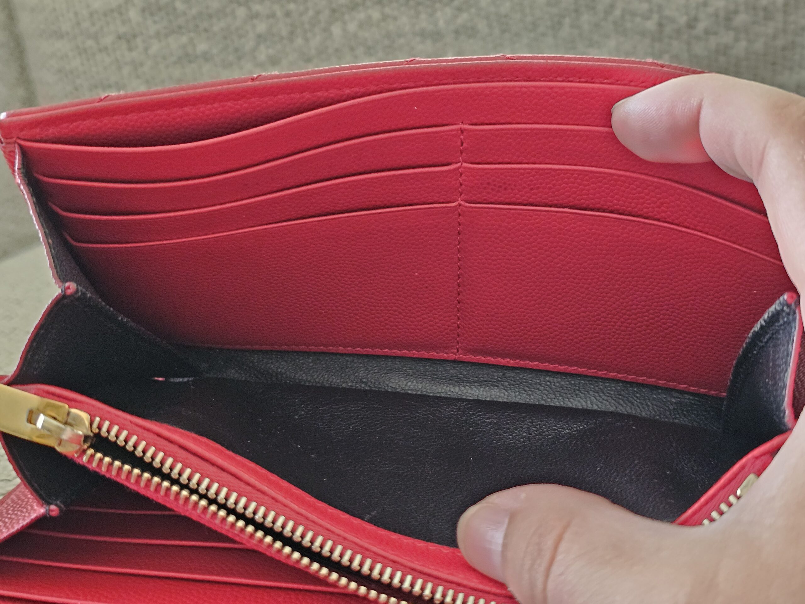 Saint Laurent YSL Cassandre Red Wallet - Image 19