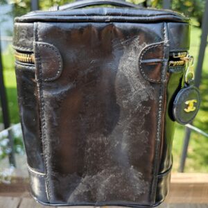 Vintage Chanel Patent Leather Vanity Case Black - Image 3