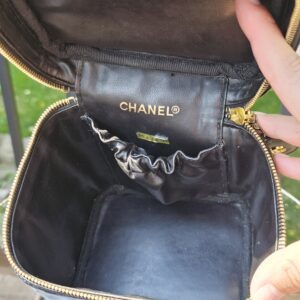 Vintage Chanel Patent Leather Vanity Case Black - Image 14