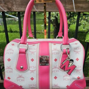 Mcm Visetos Boston Bag Hot Pink