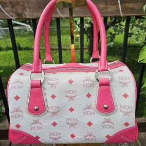 Mcm Visetos Boston Bag Hot Pink - Image 3
