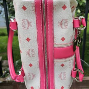 Mcm Visetos Boston Bag Hot Pink - Image 6