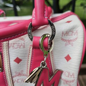 Mcm Visetos Boston Bag Hot Pink - Image 9