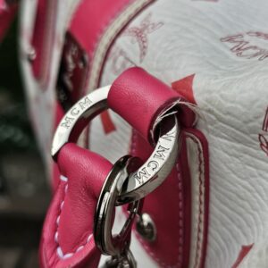 Mcm Visetos Boston Bag Hot Pink - Image 8