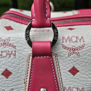 Mcm Visetos Boston Bag Hot Pink - Image 13