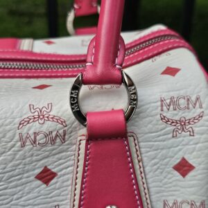 Mcm Visetos Boston Bag Hot Pink - Image 12
