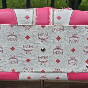 Mcm Visetos Boston Bag Hot Pink - Image 10