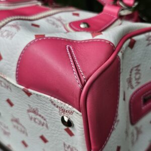 Mcm Visetos Boston Bag Hot Pink - Image 11