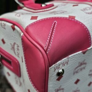 Mcm Visetos Boston Bag Hot Pink - Image 14