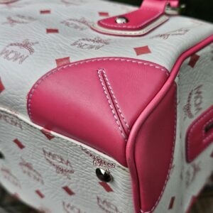 Mcm Visetos Boston Bag Hot Pink - Image 15