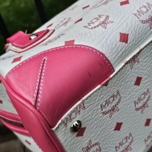 Mcm Visetos Boston Bag Hot Pink - Image 16